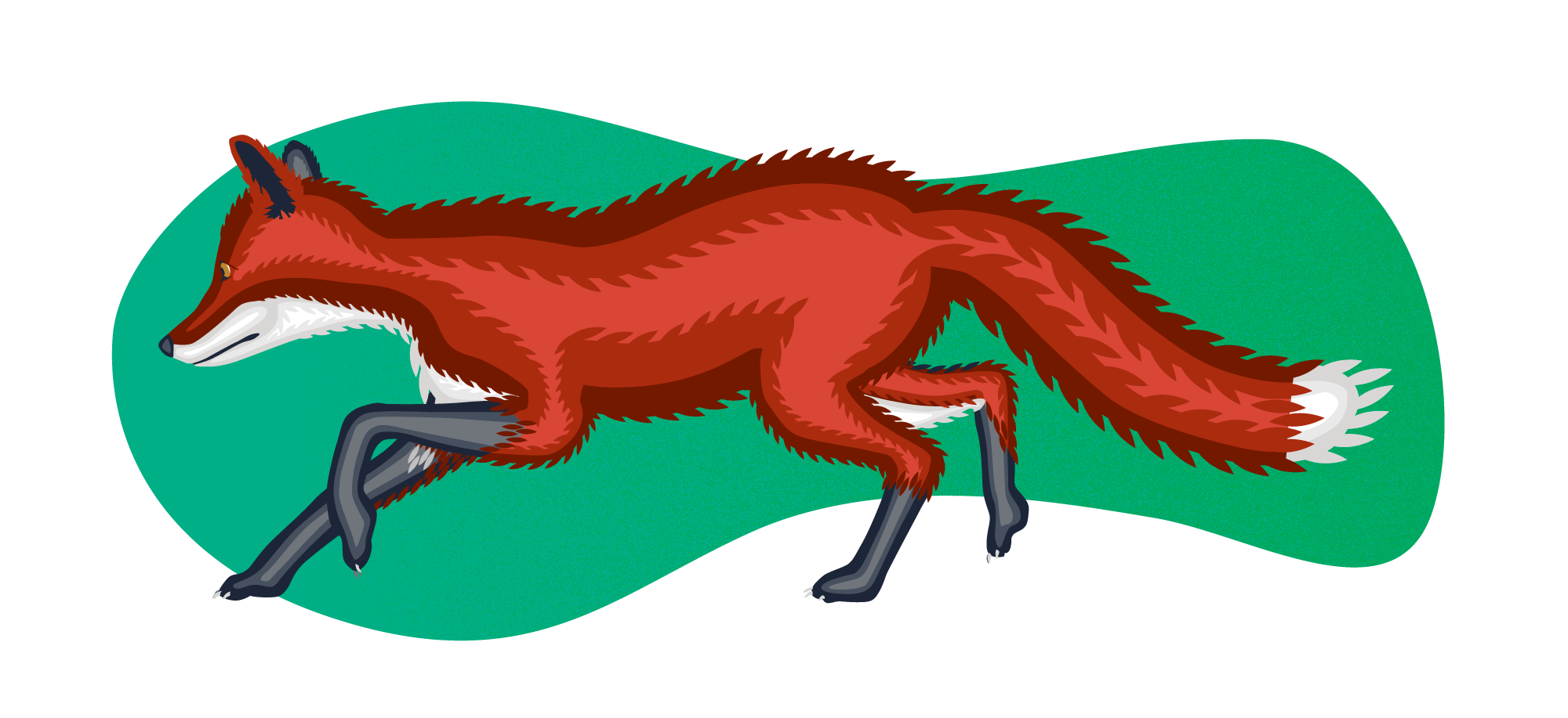 Illustration of a running fox