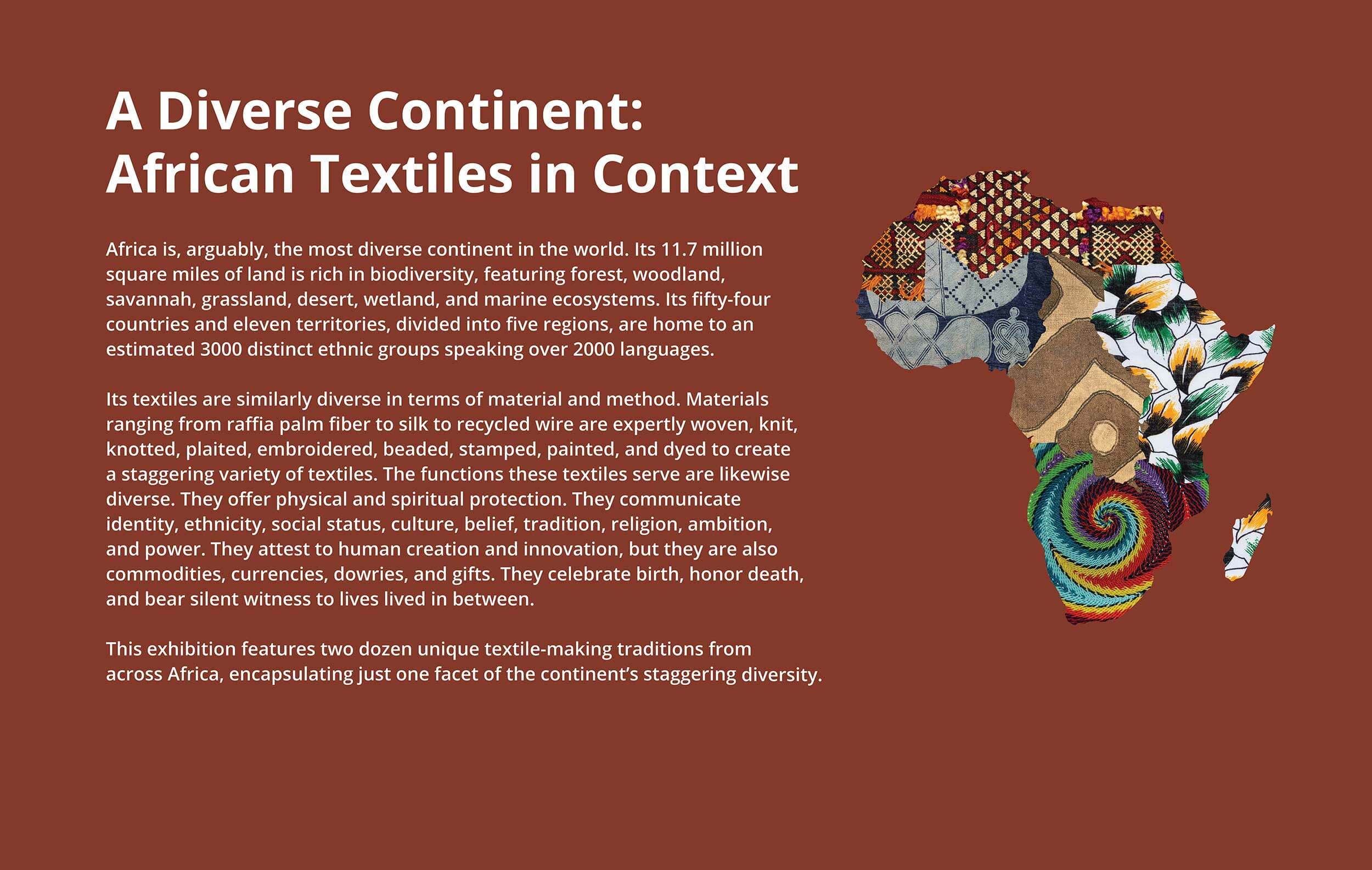 Title wall for A Diverse Continent