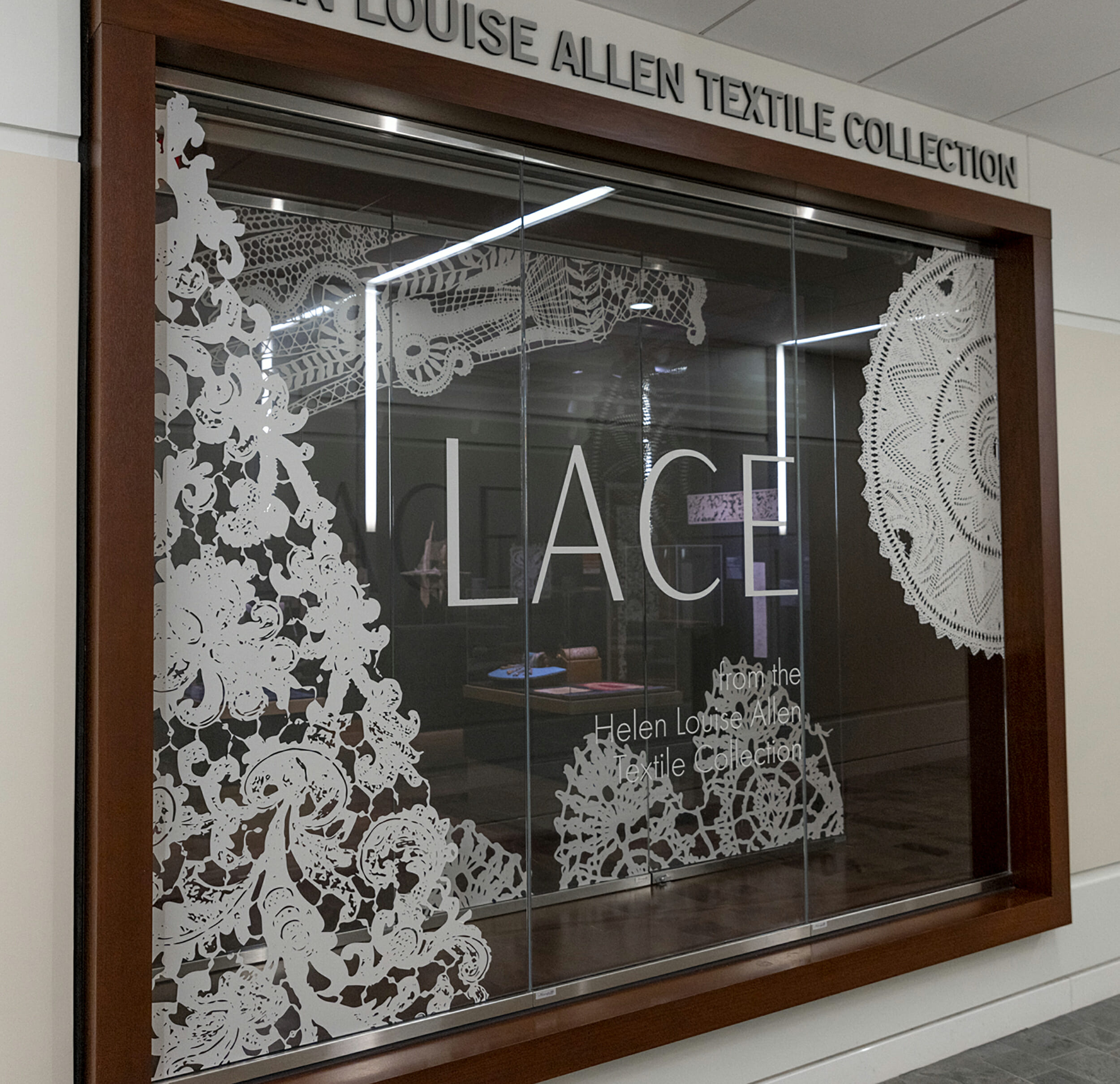 Lace exhibition window graphics