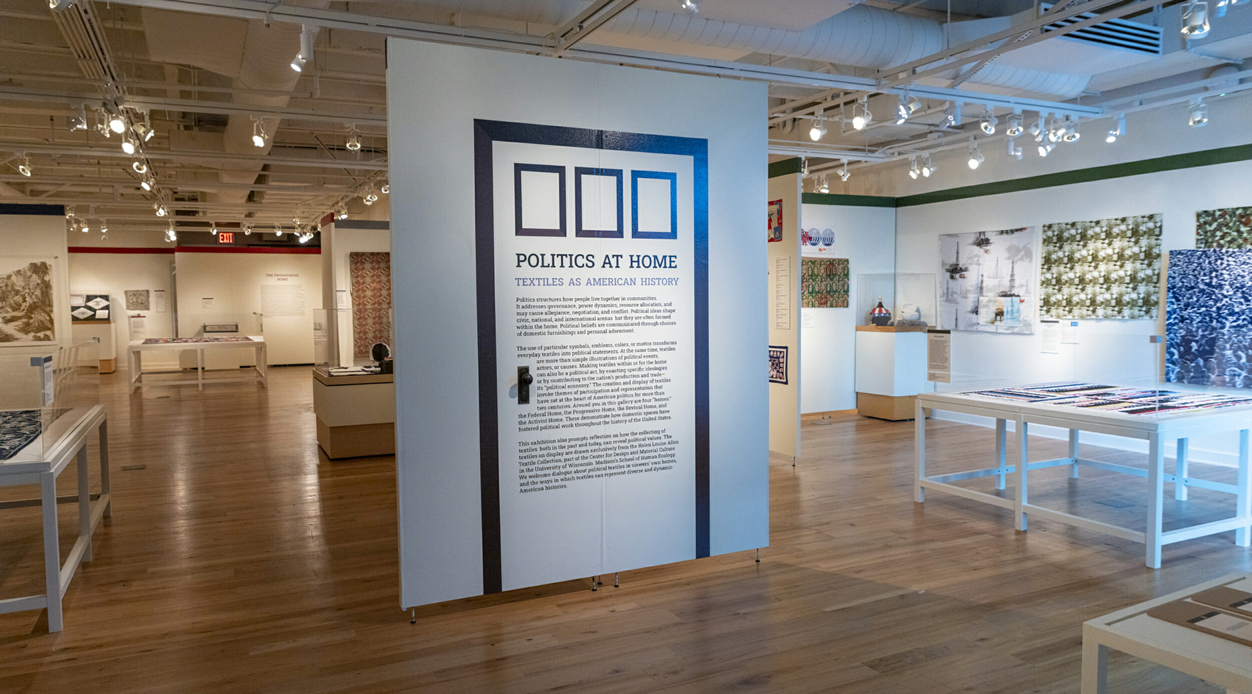 Title wall of Politics at Home exhibition