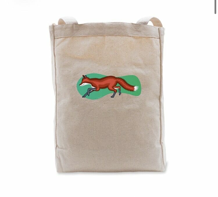 Canvas bag with fox illustration