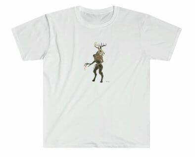 T-shirt with wendigo illustration