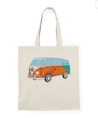 Van illustration on a tote bag