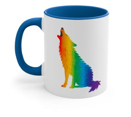 Photo of coffee mug with sundog illustration